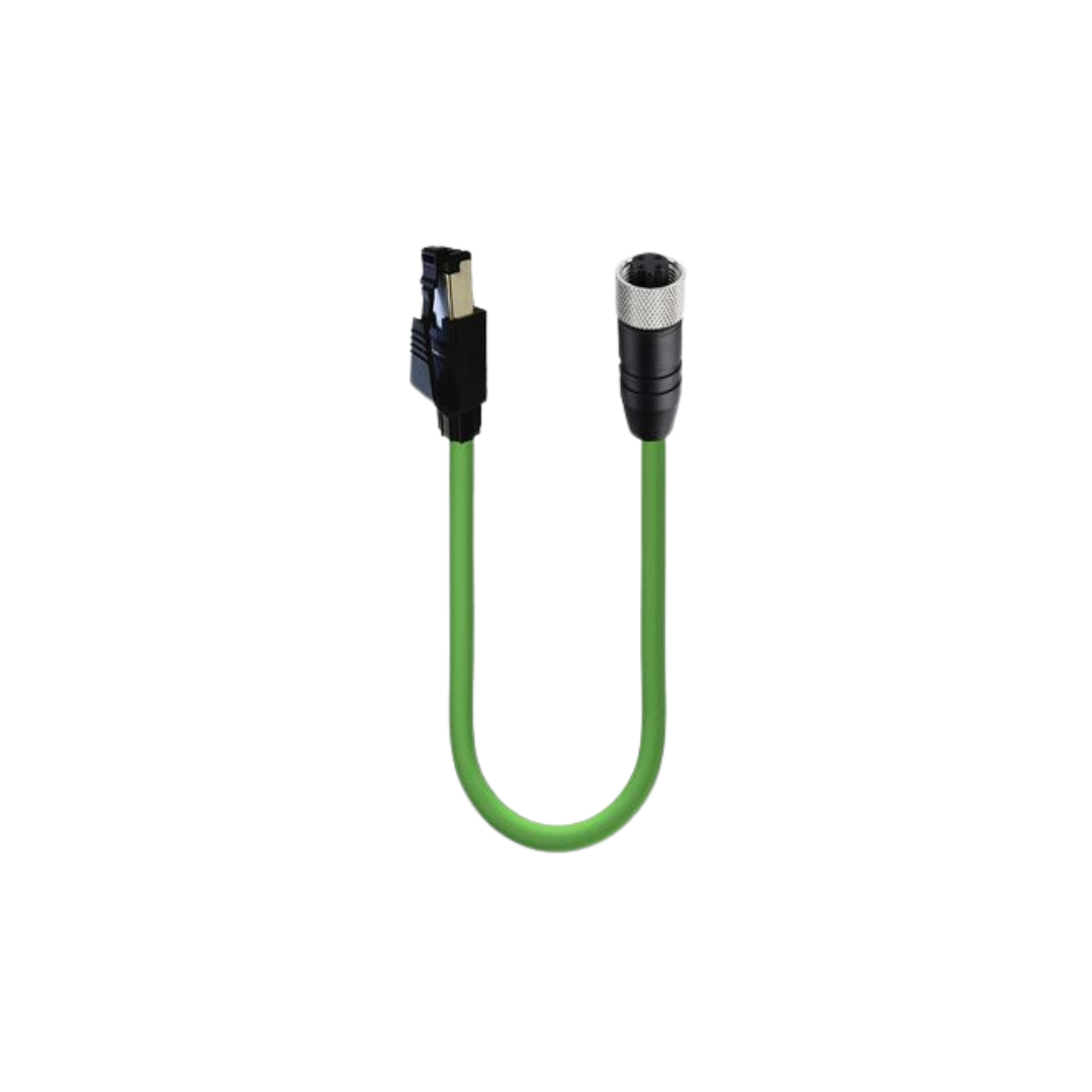 M12 - D coded fast Ethernet Cat5E Data Double-ended cord set Female - RJ45